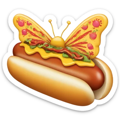 Butterflies hotdog sticker