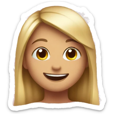 Happy girl emoji with hearts sticker