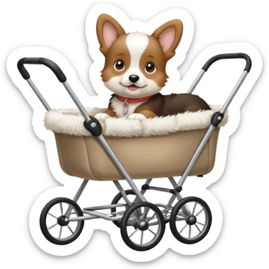 Stroller in puppy sticker