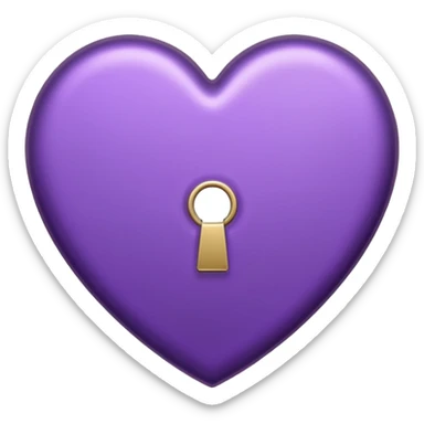 purple heart with a keyhole sticker
