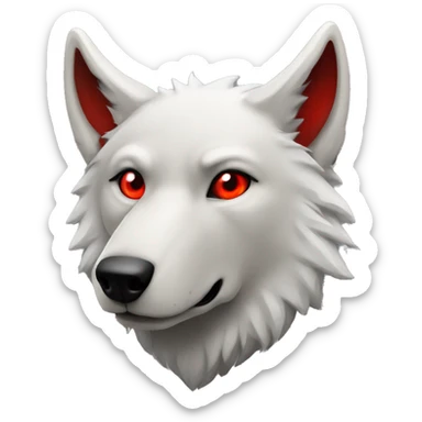 Cool wolf with red eyes and buff sticker