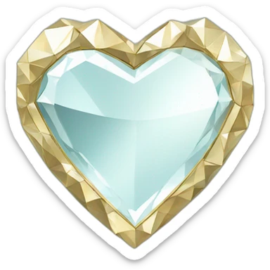 fancy diamond heart mirror sticker