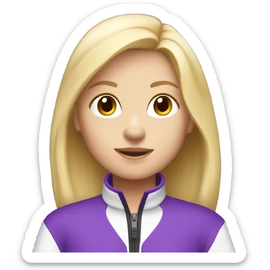 Go-kart girl with purple suit white skin and blonde hair sticker