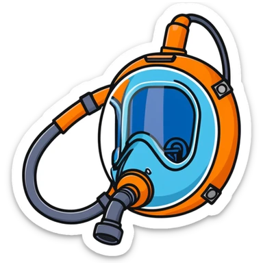 Close-up of blue mouth-only breathing apparatus with tube for VO2 max testing, with nose clip sticker