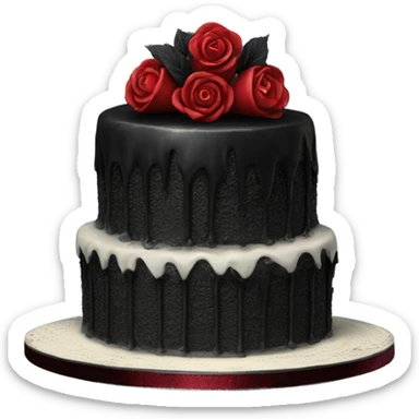 Gothic Black and red vintage cake sticker
