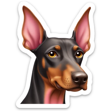 pink glittery doberman pinscher  sticker