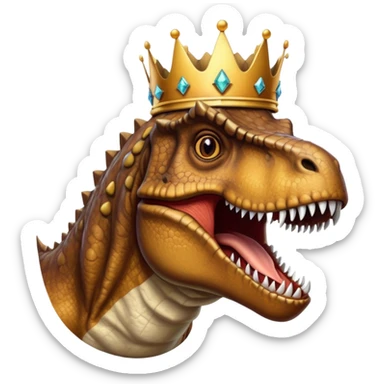 Tyrannosaurus rex wearing a crown￼ sticker
