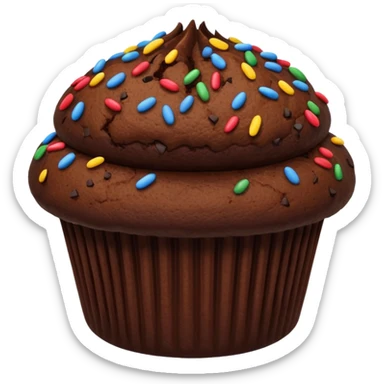 dark brown chocolate muffin chocolate sprinkles on top sticker