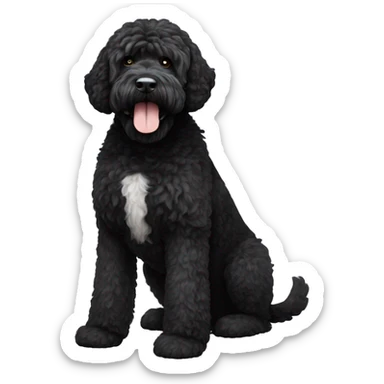 portuguese water dog full body sticker