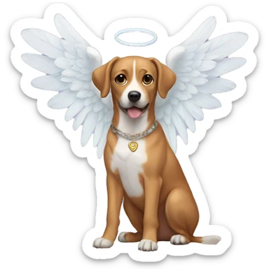 Dog with angel wings sticker
