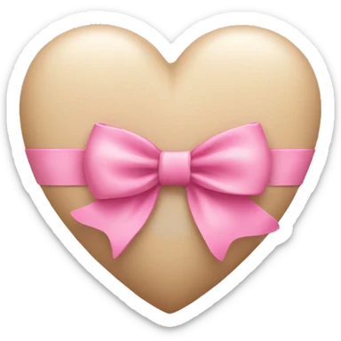 Beige heart with pink bow sticker