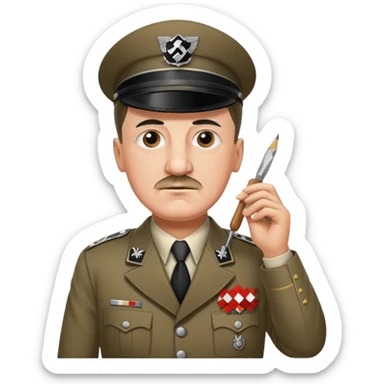 Adolf  hitler in uniform working as a decorator in a house nazi sticker