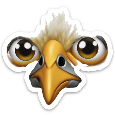 Pollo with eyes sticker