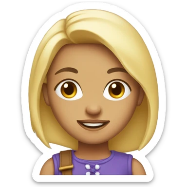 A gril with costume sticker