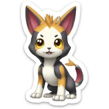 cute kawaii cool edgy Digimon-Fakemon-animal full body sticker