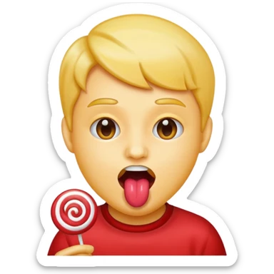 Dil cıkaran(😜) emoji şeker yiyor sticker