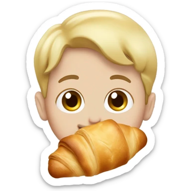 Someone eating a really yummy croissant sticker