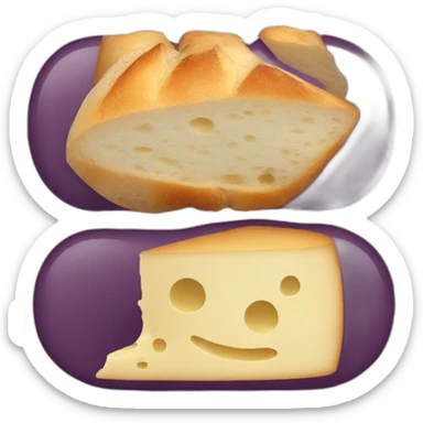 french with baguette wine cheese sticker