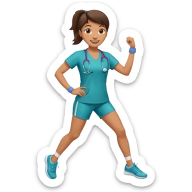doctor doing cardio dance sticker