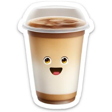 iced latte in a plastic cup sticker