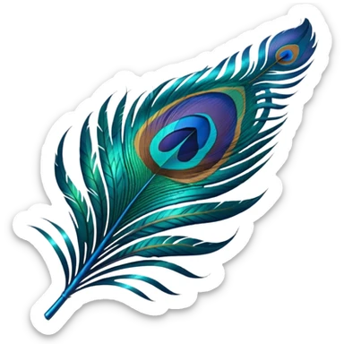Create an emoji of peacock one feather  sticker