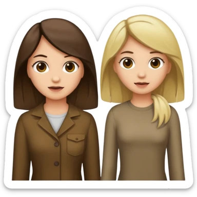 bestiess one with dark brown hair and one with dirty blonde hair sticker
