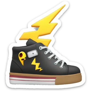 shoes with lightning bolts sticker