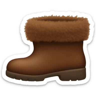 brown fuzzy boots  sticker