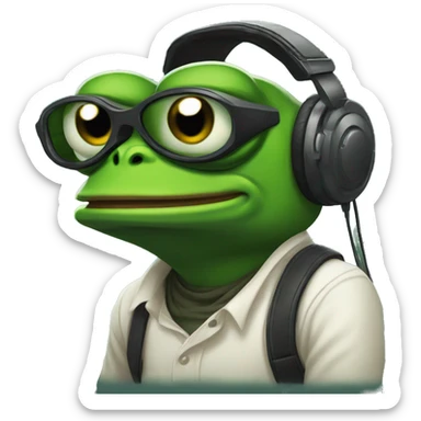Pepe the frog as a gamer sticker
