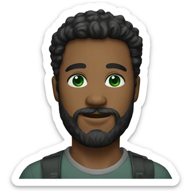 27 years old men with beard and dark green eyes  sticker