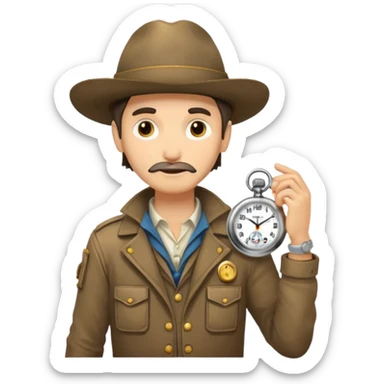 Explorer with pocket watch sticker