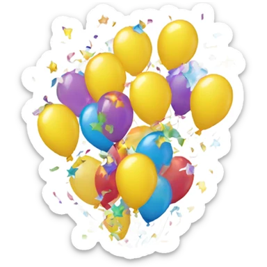 Confetti and balloons  sticker