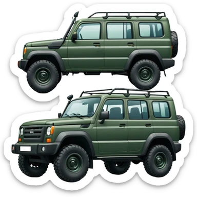 UAZ Patriot Russian SUV off-road vehicle with distinctive square boxy shape sticker