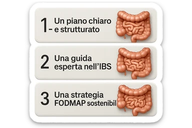 emoji stile iphone di 3 targhette numerate con intestino realistico davanti ad ogni targhetta, le targhette sono:
"1 – Un piano chiaro e strutturato
2 – Una guida esperta nell’IBS
3 – Una strategia FODMAP sostenibile"
, iperrealistico 4k sticker