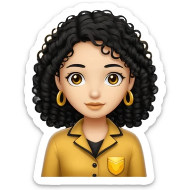 black transparent folder - with a canela skin girl with curly black hair logo  sticker