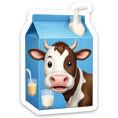 milk box with a cow on it sticker