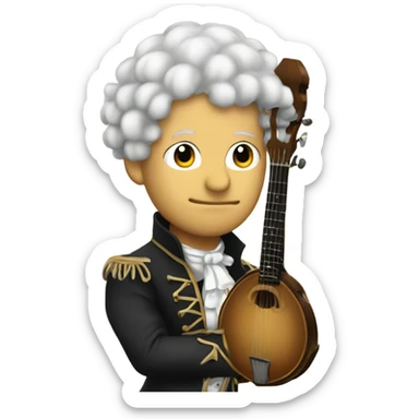 Vivaldi standing chibi banjo wig questioning sticker