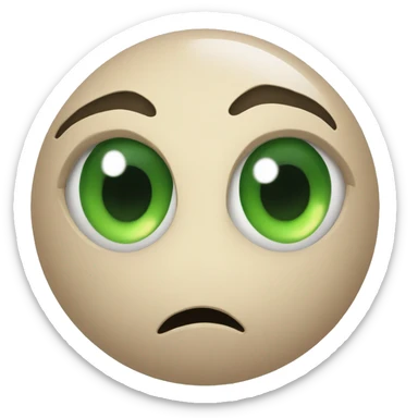 deformed  sphere with green eyes sticker