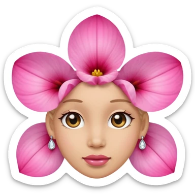 a pink flower who is wearing earrings sticker