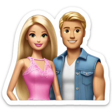 Barbie and ken sticker