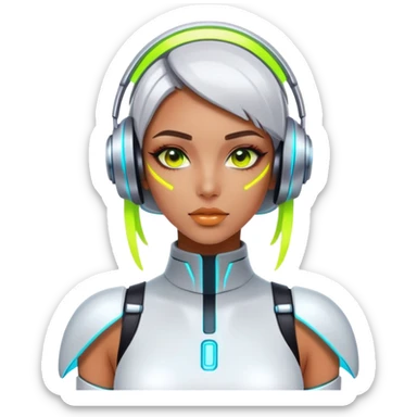 techno girl sticker