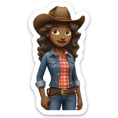 A cowgirl sticker