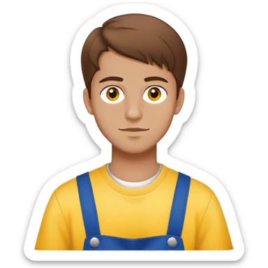 Lidl worker 18 years old brown hair male yellow skincolor sticker