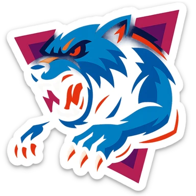 logo for NOS, aggressive animal mascot, esports logo style, vibrant colors, no text sticker