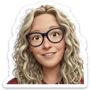 smiling girl with glasses sticker