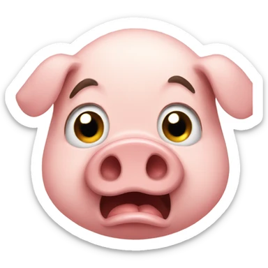 Pig crying sticker