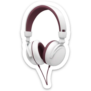 White headphones with maroon bow sticker