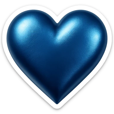 heart with a metallic sapphire blue finish sticker