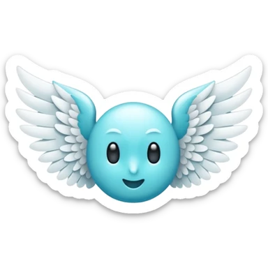 Number cyan sixty-seven with white wings  sticker