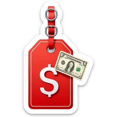 red price tag with dollar sign sticker
